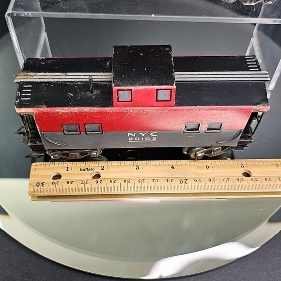 Marx O GaugeFreight Car And Caboose Pair Tin Train Vintage Railroad Made In USA - Picture 4 of 16